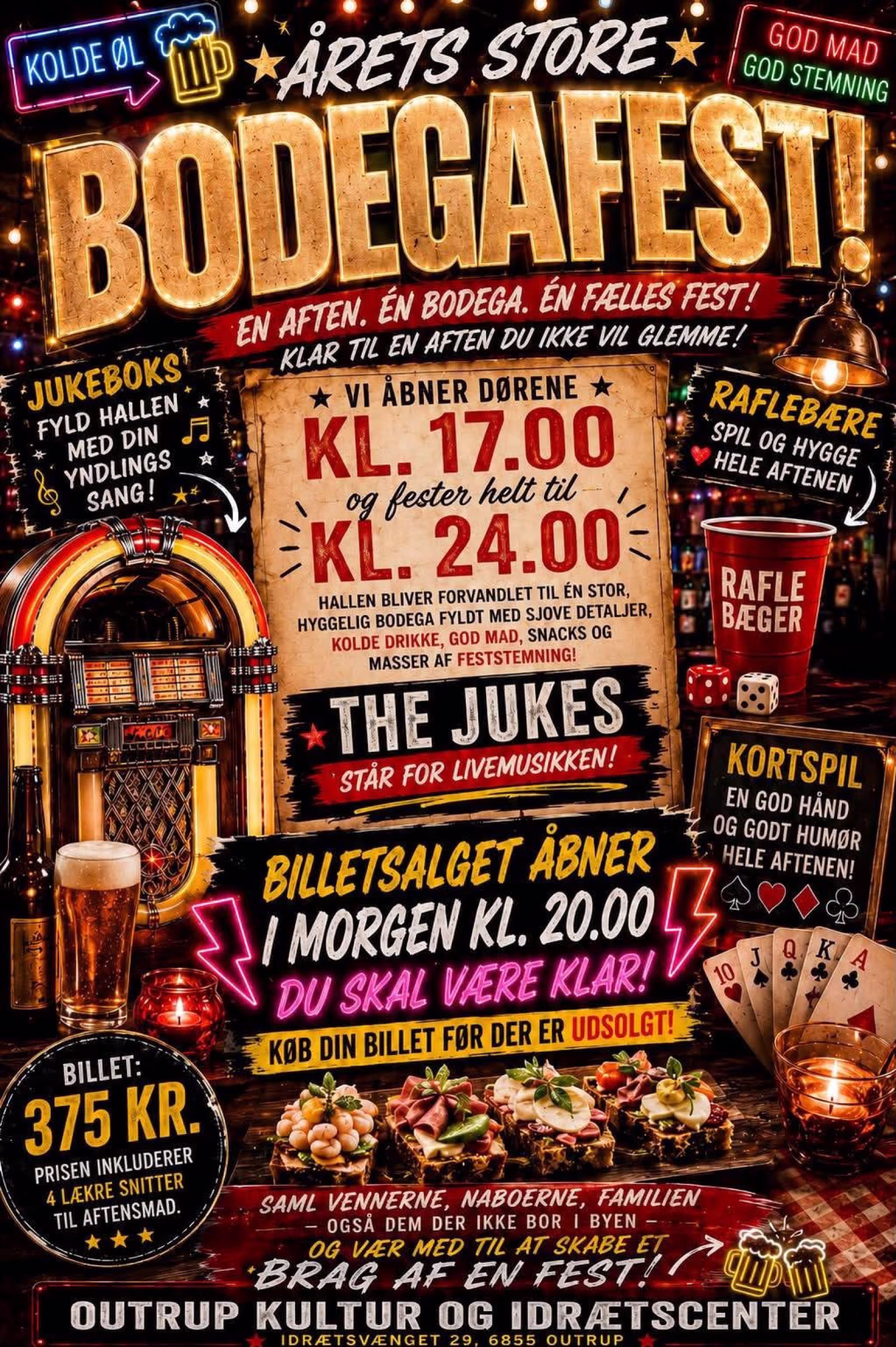 Hallen skåler op til fest