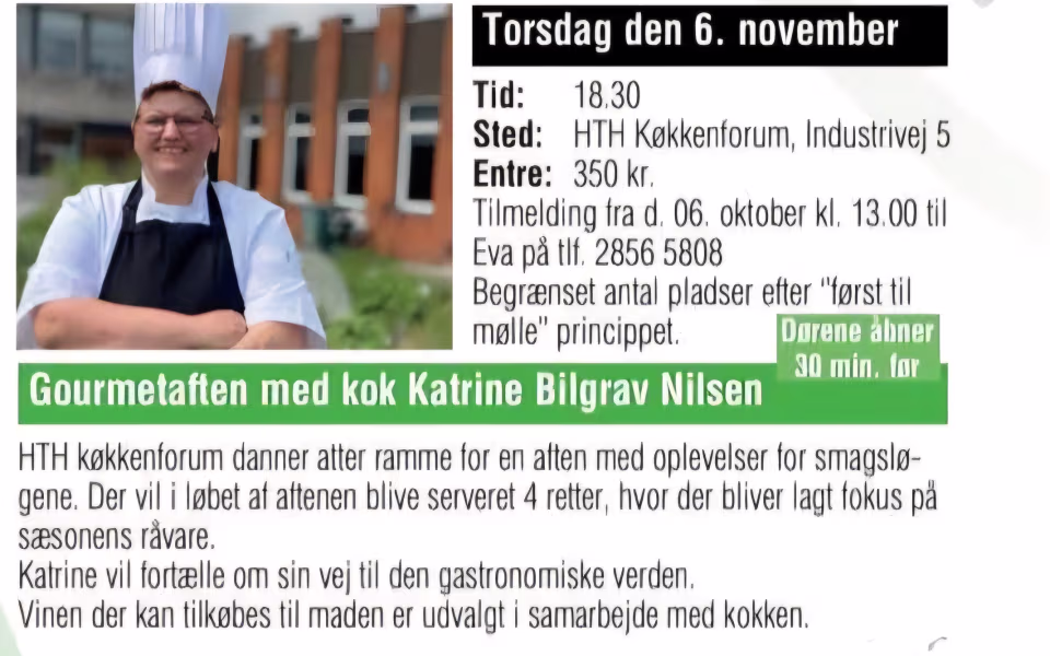 Gourmetaften med kok Katrine Bilgrav Nielsen