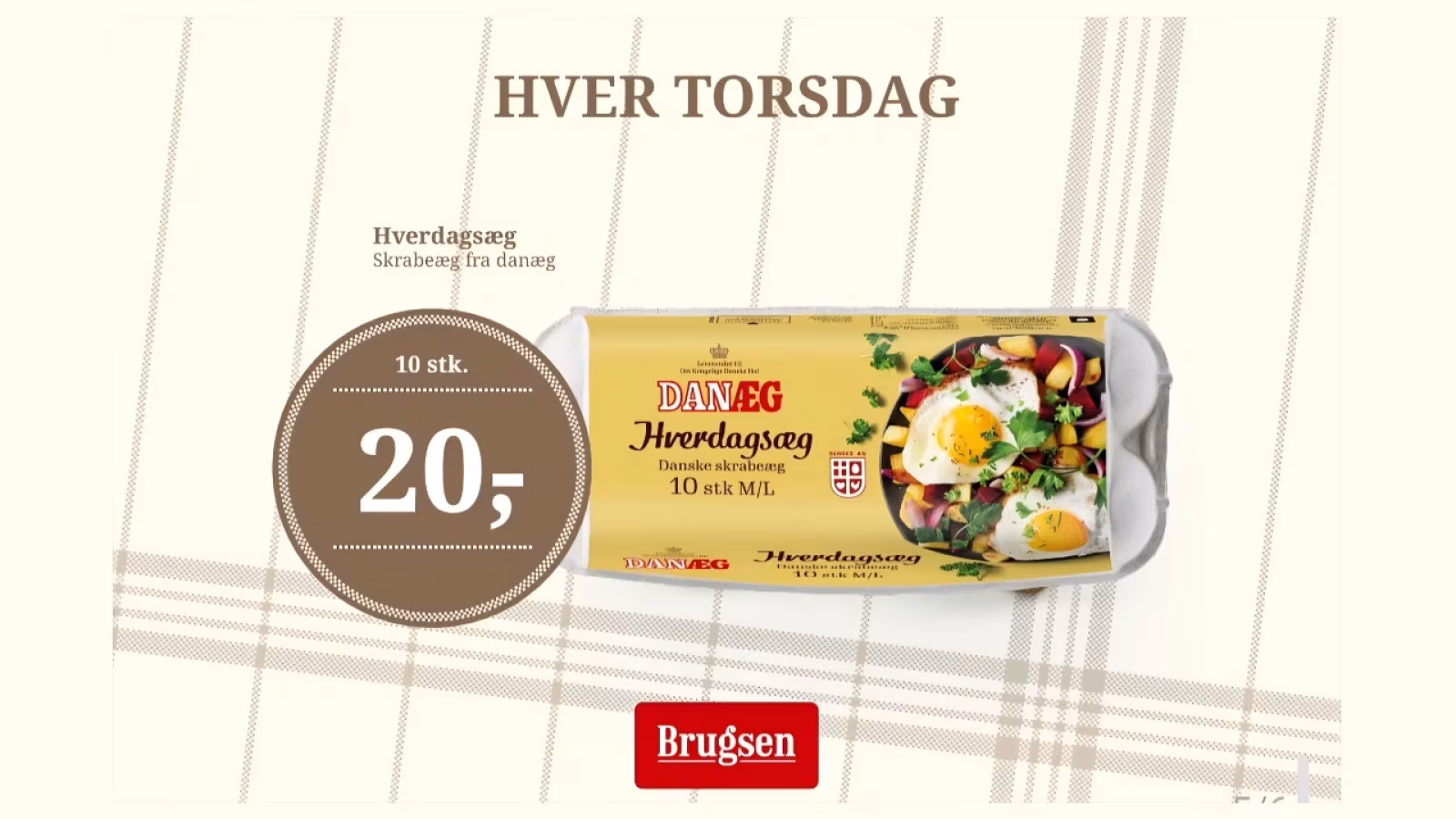 Hver torsdag 10 styk æg 20 kr. i Brugsen Tistrup