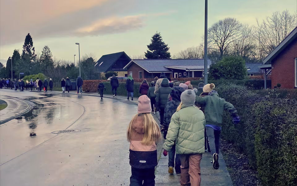 På vej hjem til skolen fra rundkørslen ved Mølby en tur på samlet 6,5 km.