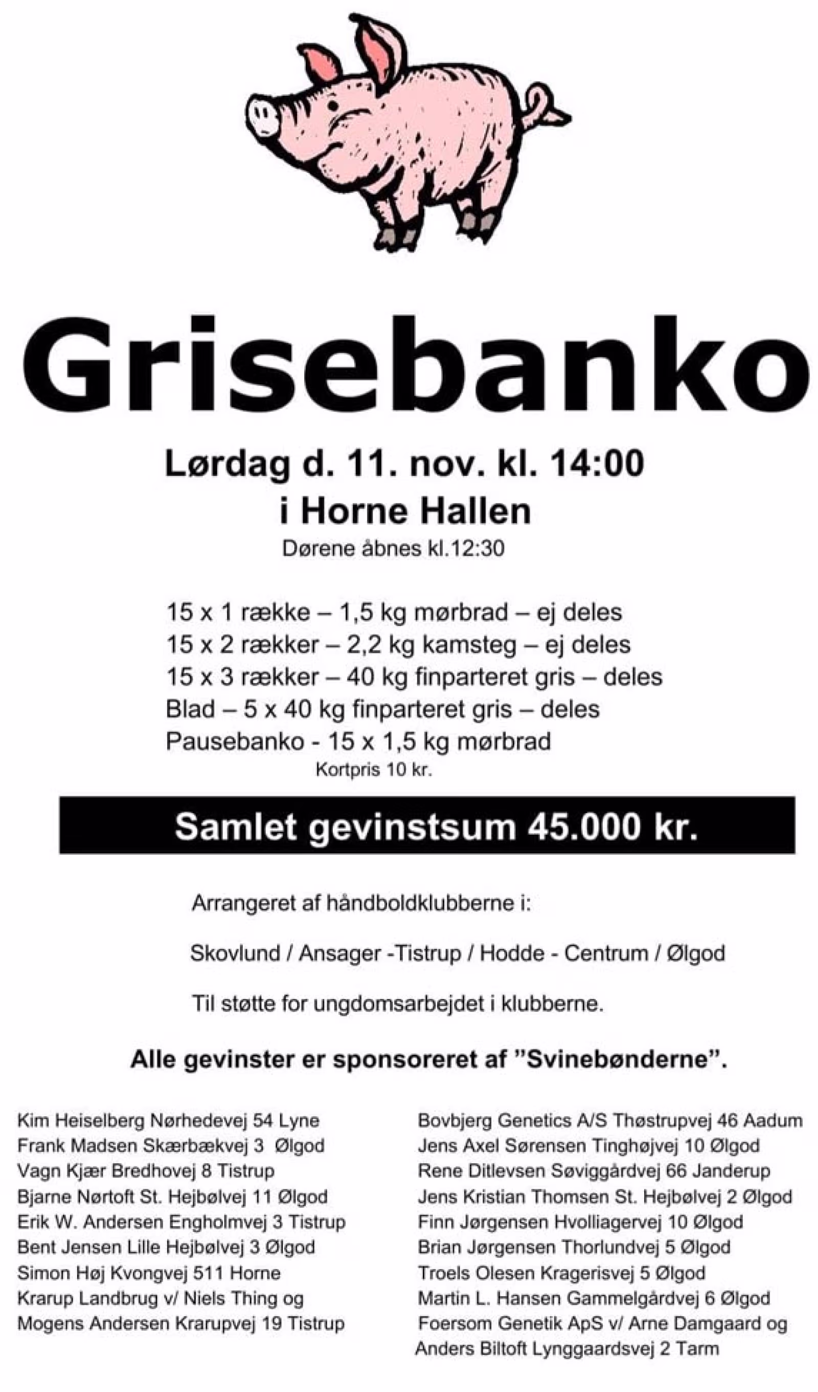 Grisebanko i Horne hallen.