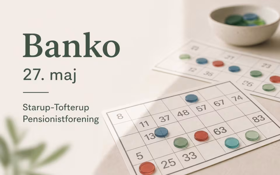 Banko 27. maj Starup-Tofterup Pensionistforening