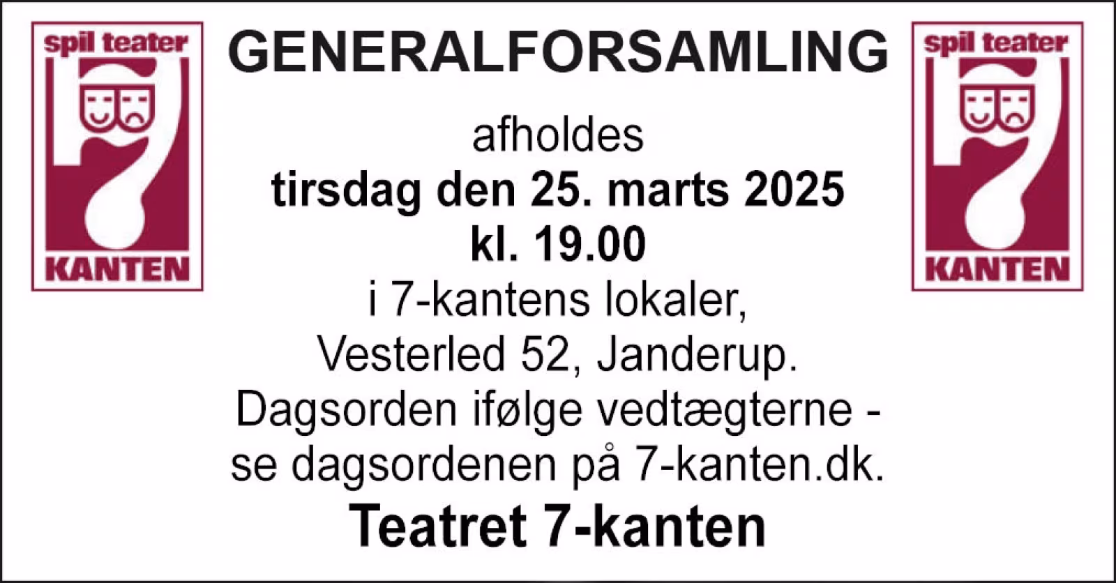 Generalforsamling i Teater 7-kanten