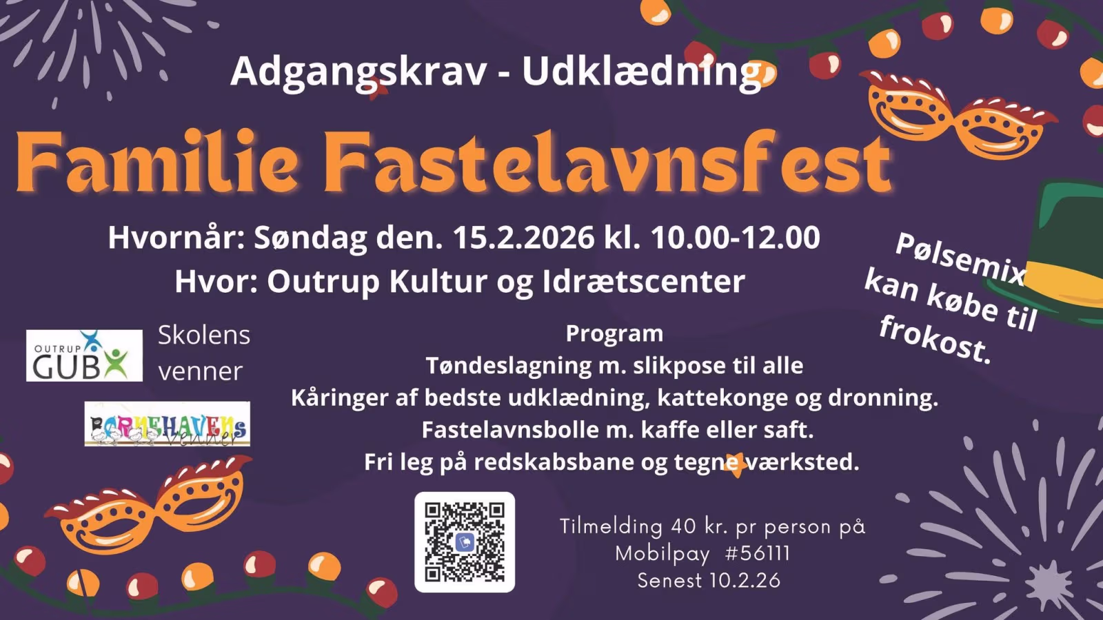Familiefastelavn med tøndeslagning og leg