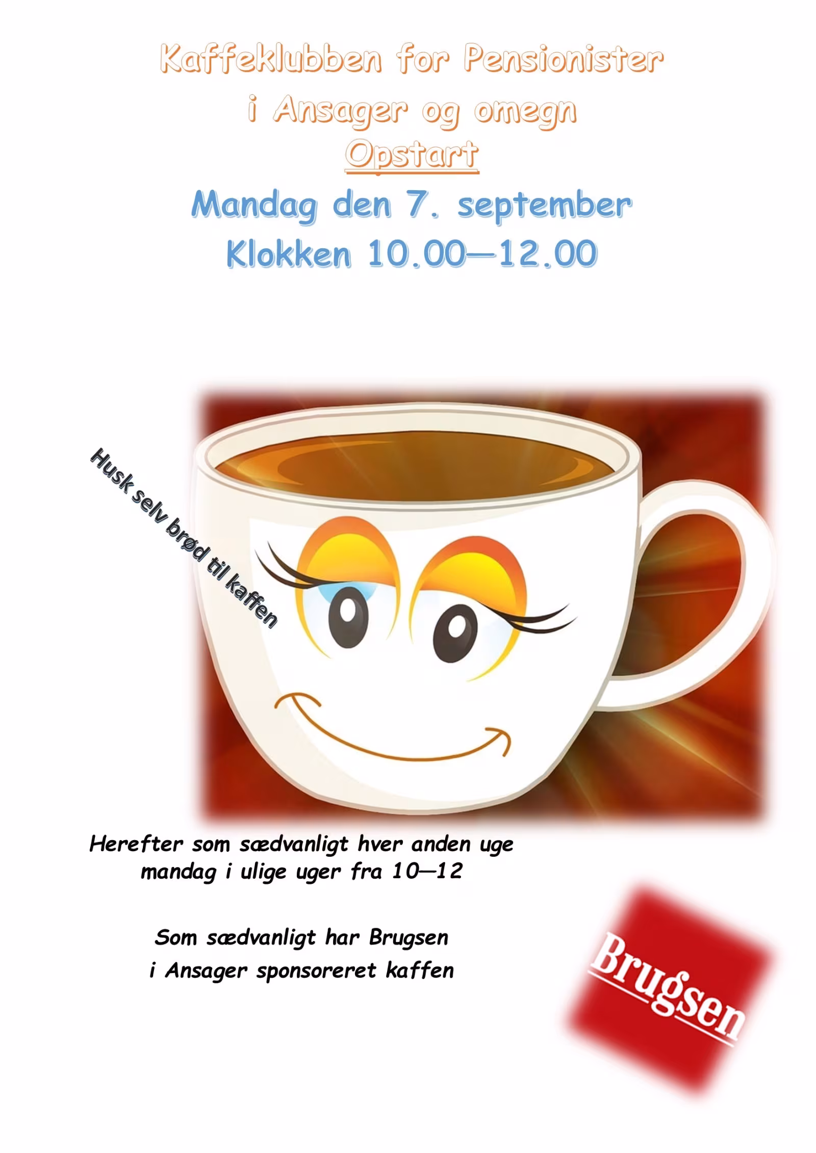 Kaffeklubben for pensionister starter 7. september