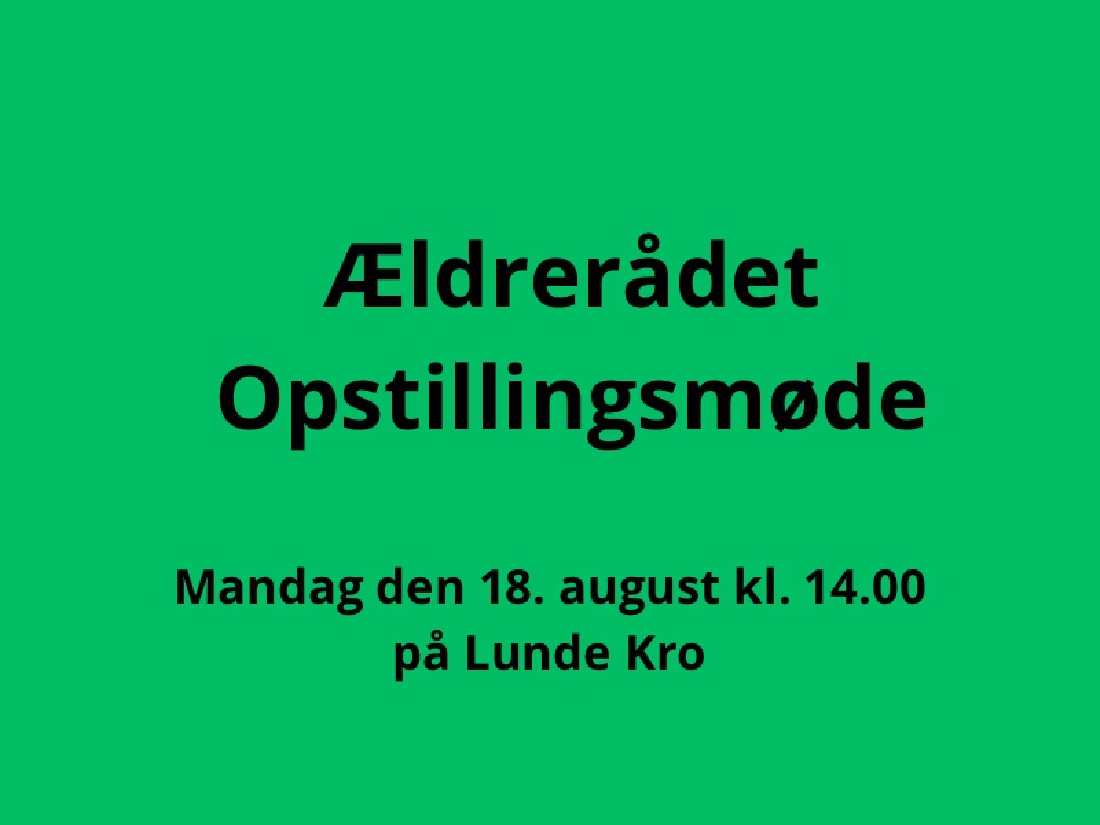 Opstillingsmøde til ældrerådet