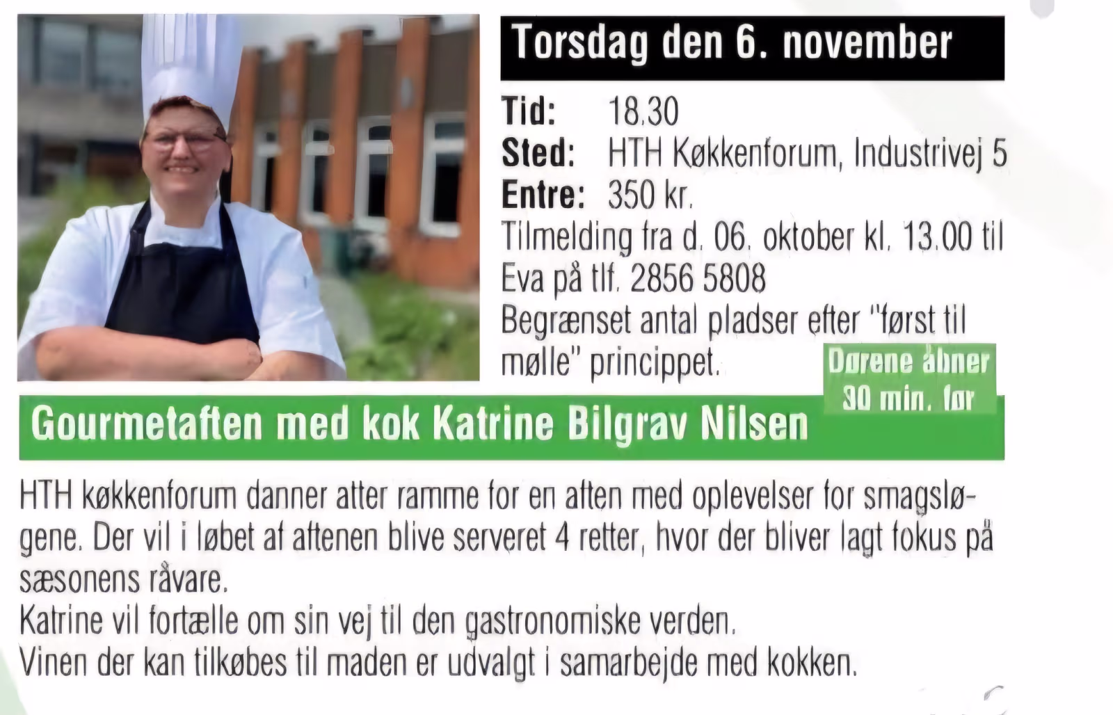 Gourmetaften med kok Katrine Bilgrav Nielsen