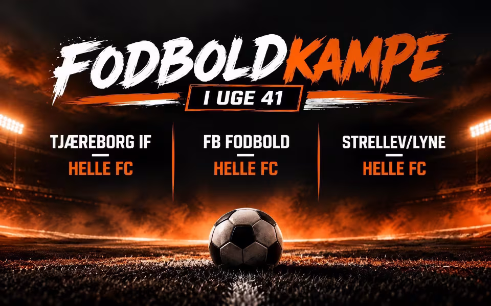 Helle FC herrer spiller tre udekampe mod Tjæreborg IF, FB Fodbold og Strellev/Lyne i uge 41.