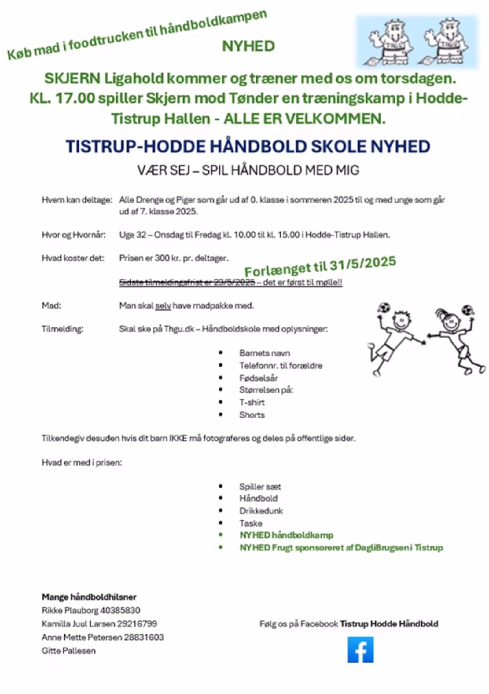 Tistrup-Hodde Håndboldskole nyhed.