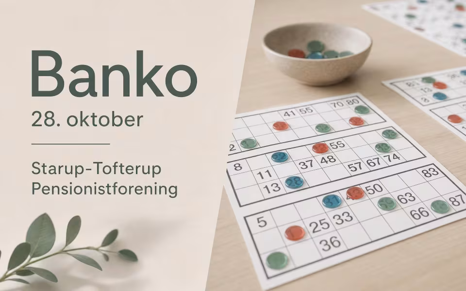 Banko 28. oktober Starup-Tofterup Pensionistforening
