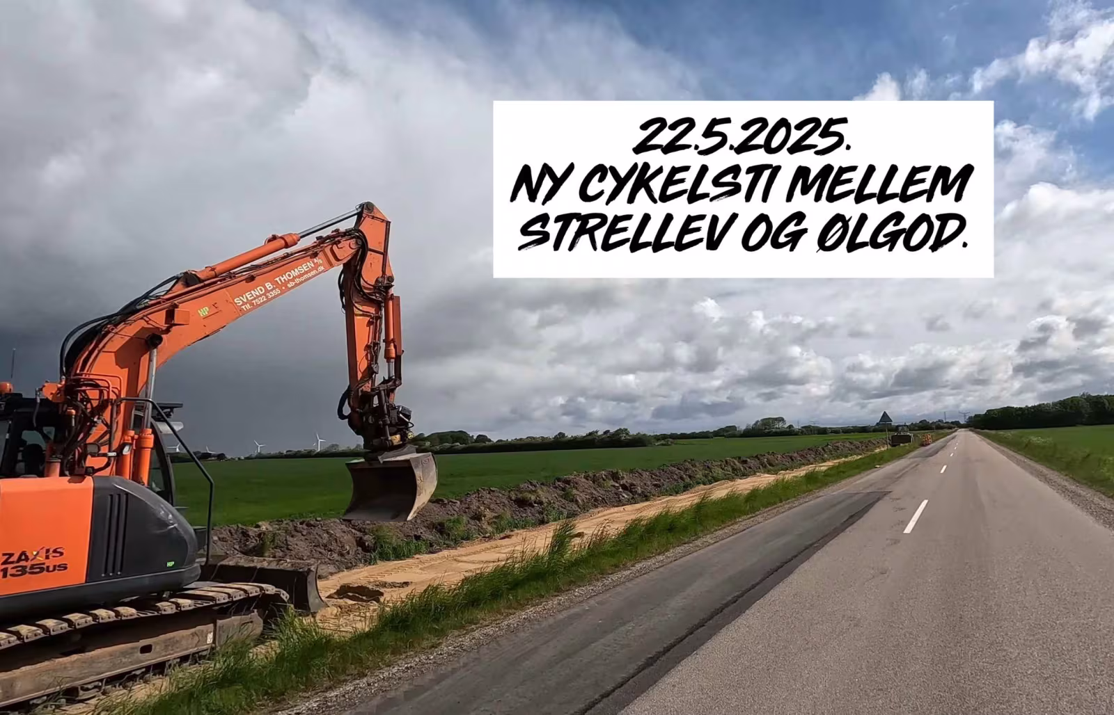 Ny cykelsti fra Strellev til Ølgod - Se film