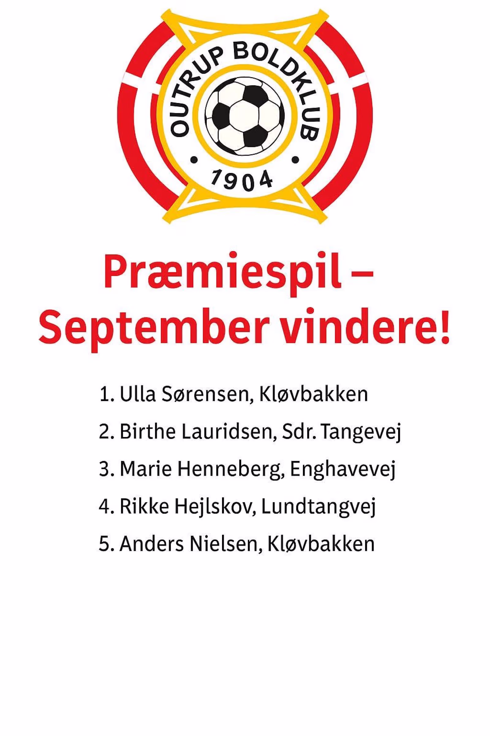 Præmierspil- september vindere