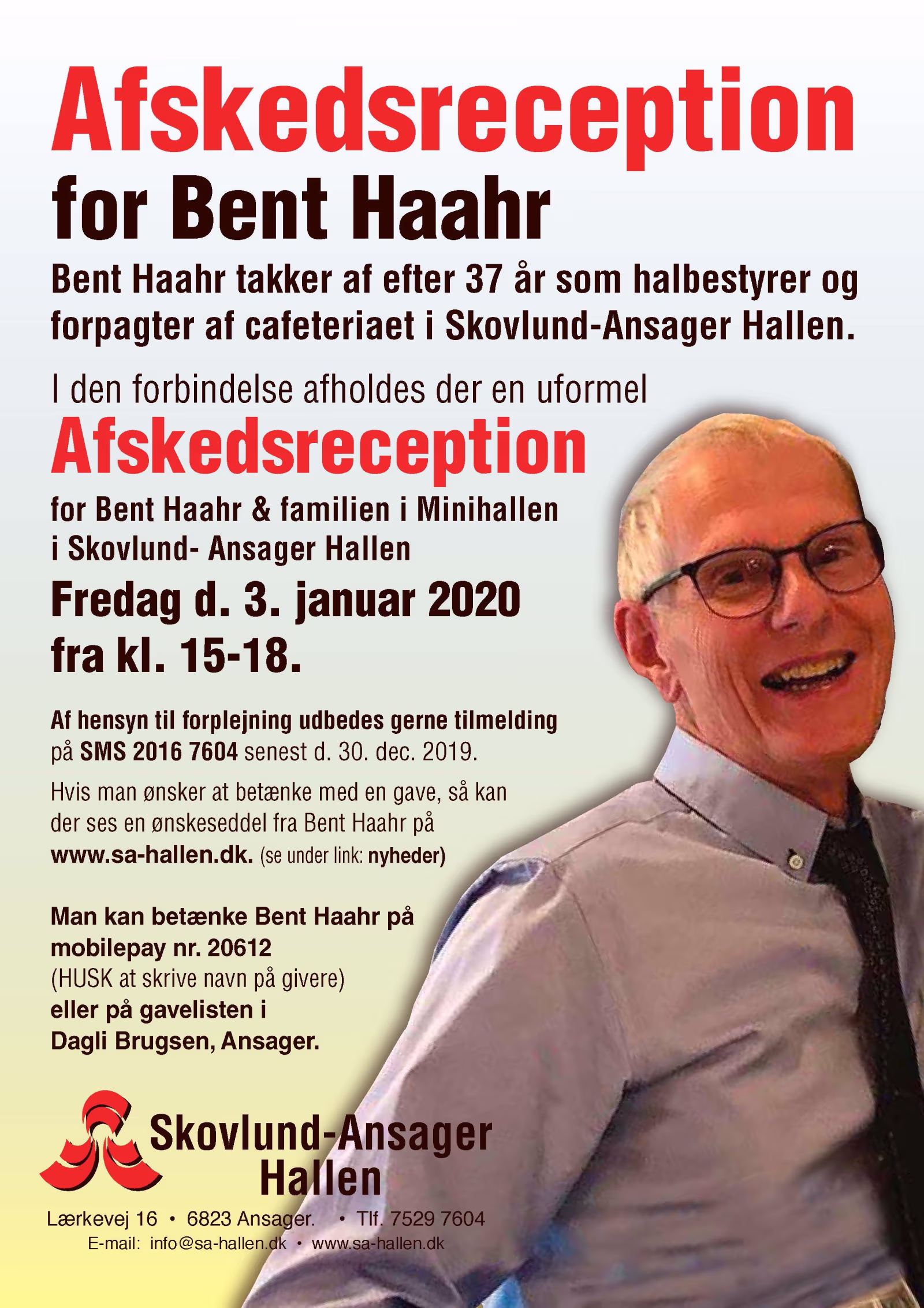 Afskedsreception for Bent Haahr