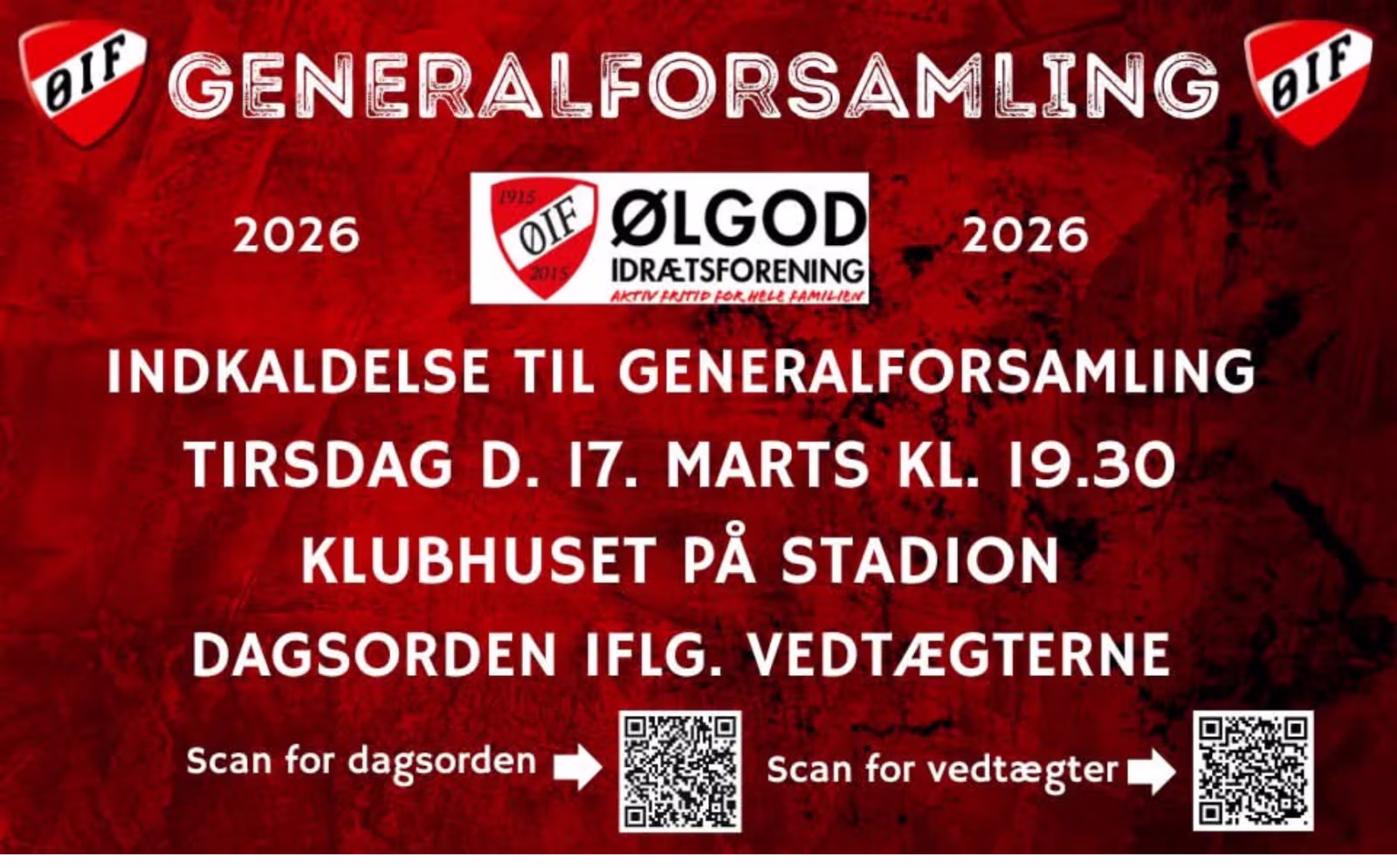 GENERALFORSAMLING ØLGOD IDRÆTSFORENING 2026