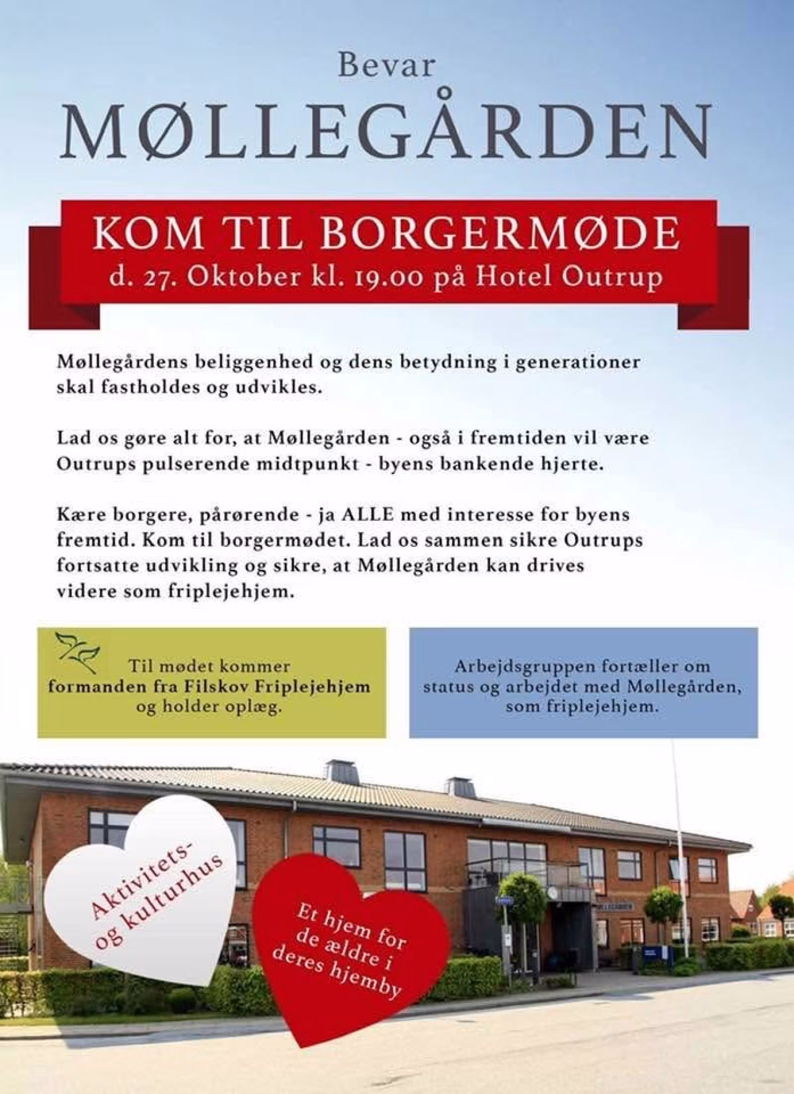 Borgermøde om Møllegårdens fremtid