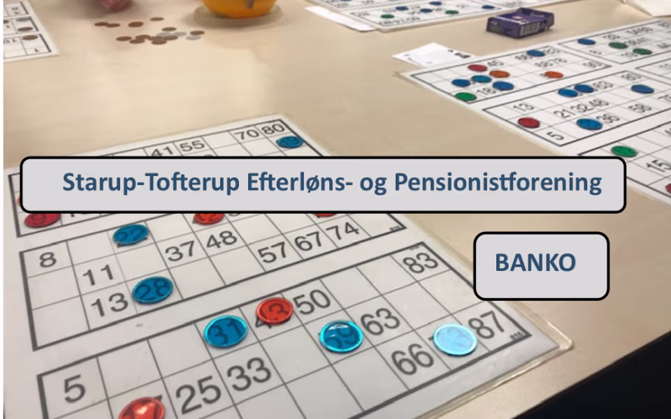 Banko 26. august Starup-Tofterup Pensionistforening