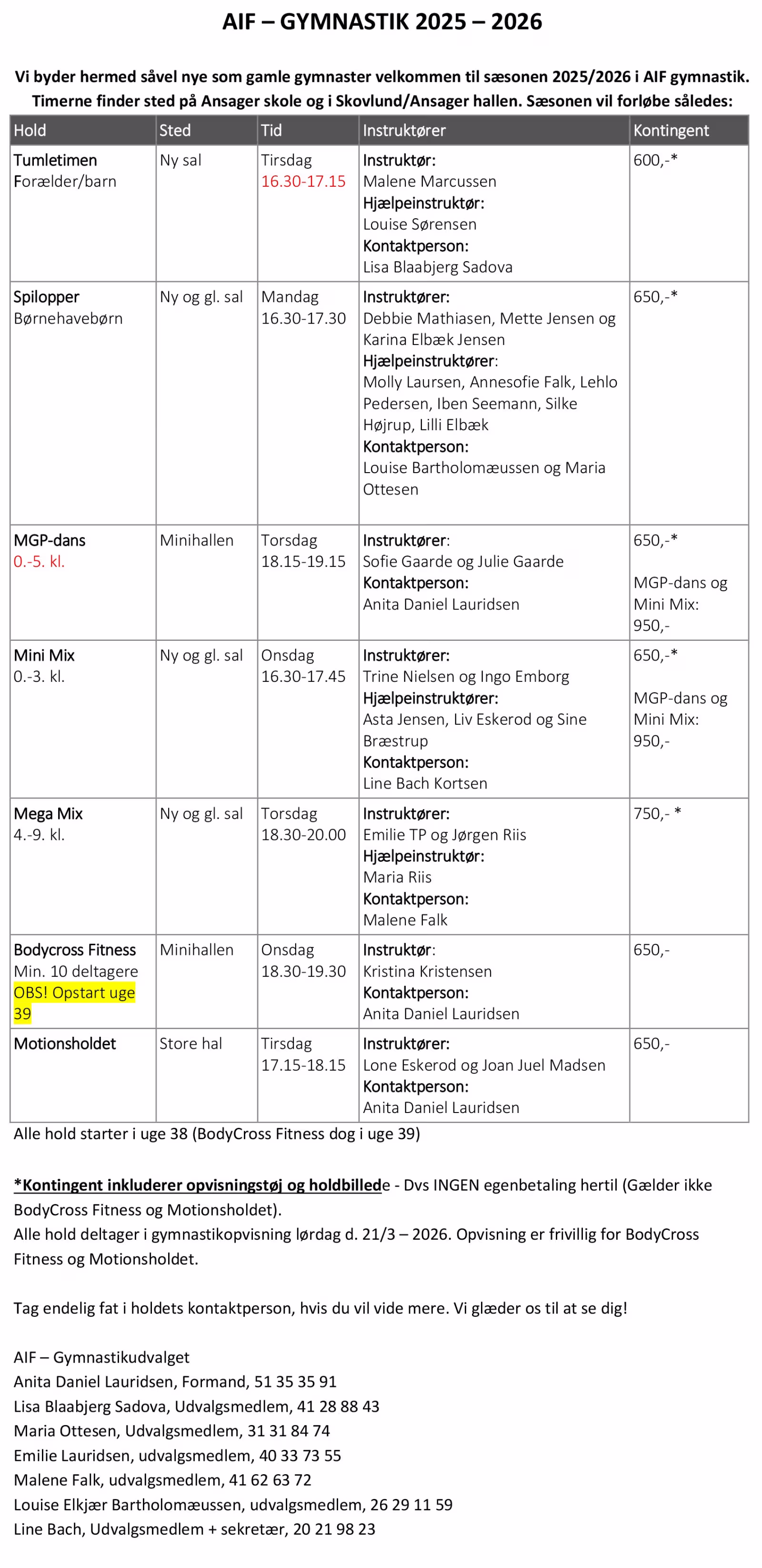 Ny gymnastiksæson åbner i Ansager