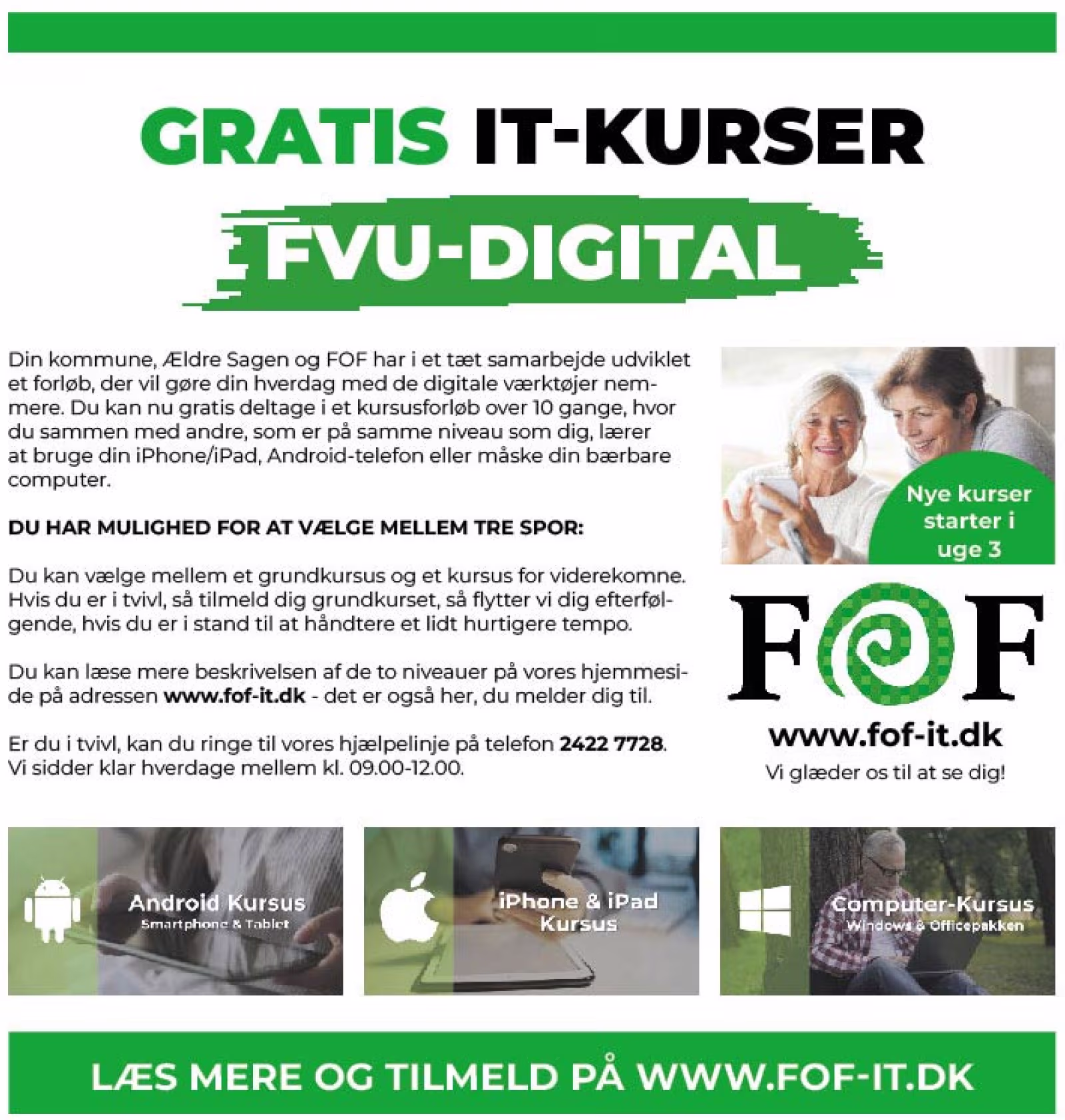 Kursus i mobiltelefon og pc