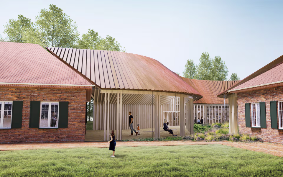Rendering af museet FLUGT (computertegning)