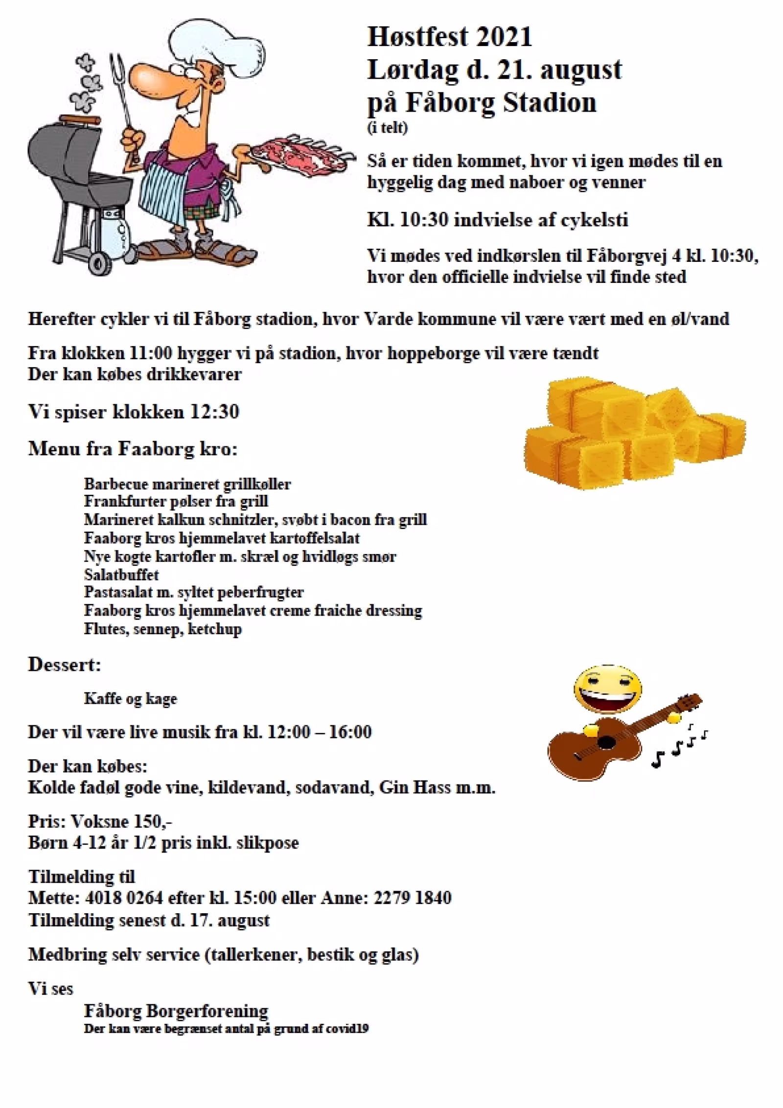 Høstfest 2021 Lørdag d. 21. august på Fåborg Stadion