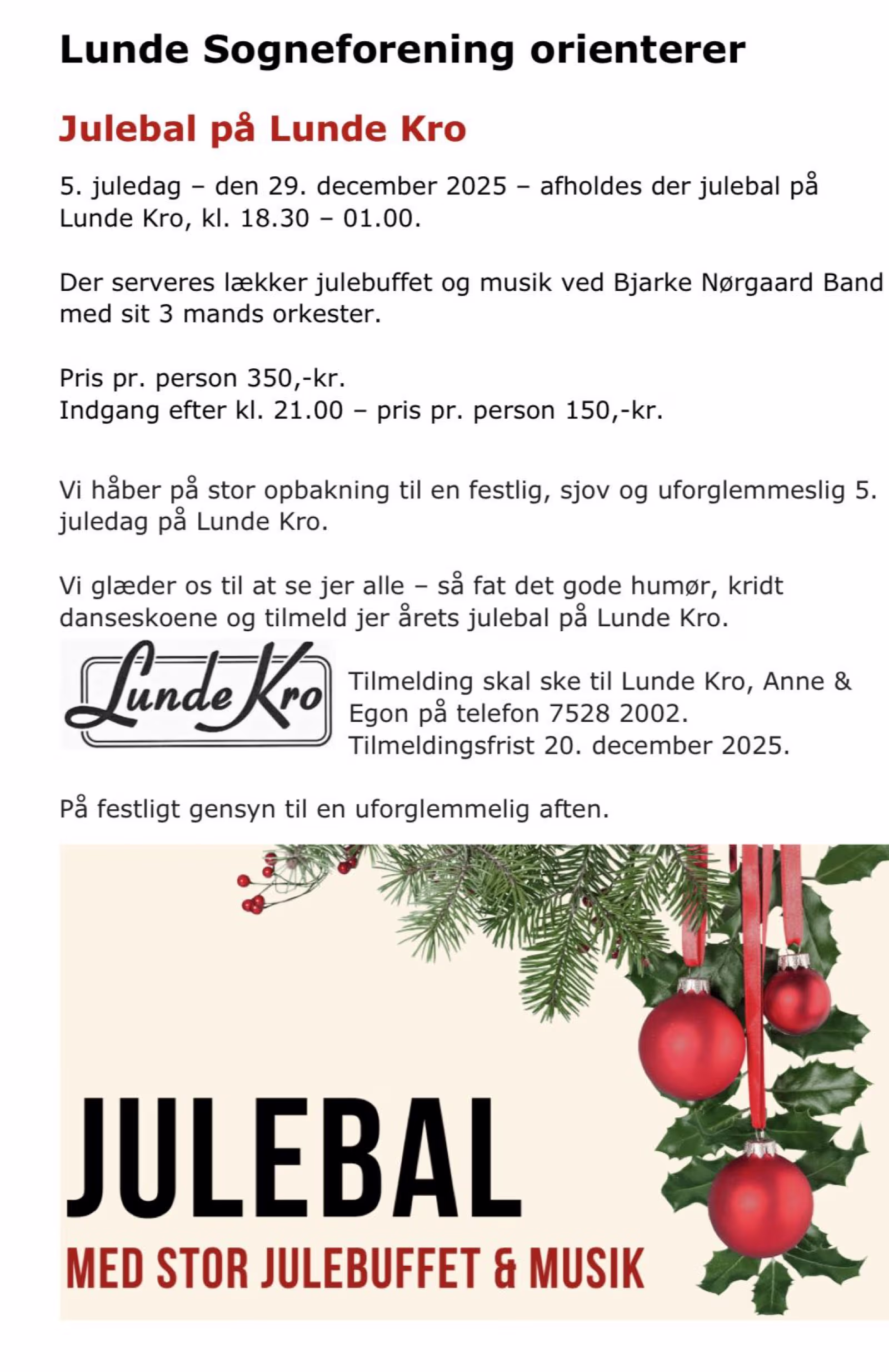 29 dec: Julebal