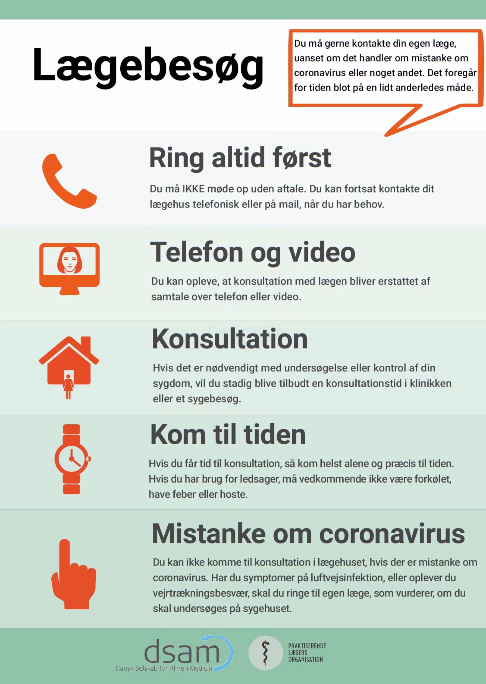 Ring altid først