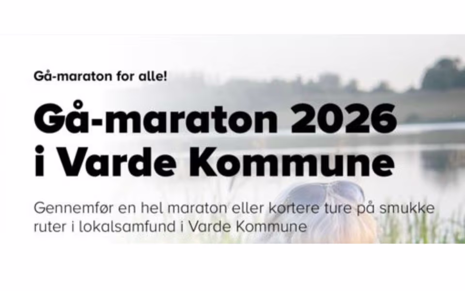 Også i Ølgod - Gå-maraton 2026 i Varde Kommune tilbyder fuld maraton og kortere naturskønne ruter.