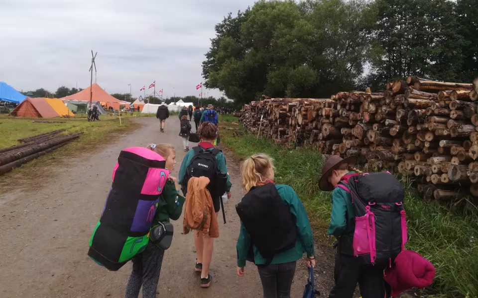 Skovlund KFUM Spejdere er ankommet til lejren i Sønderborg