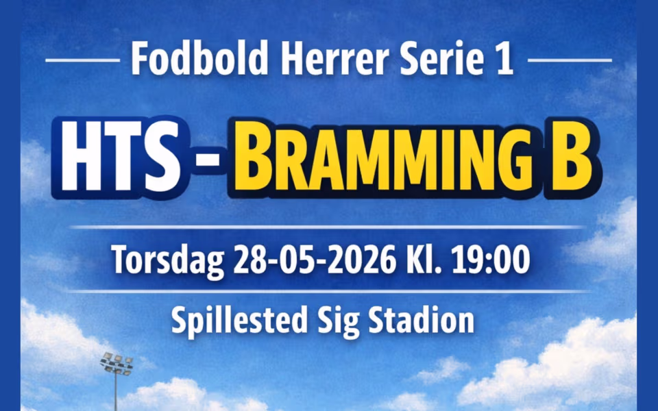 Fodbold serie 1 HTS møder Bramming B på torsdag.