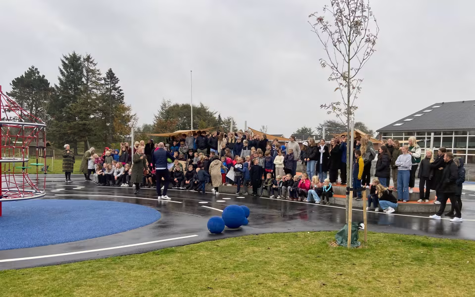 Ansager skoles nye lærings- og legeplads er officielt indviet