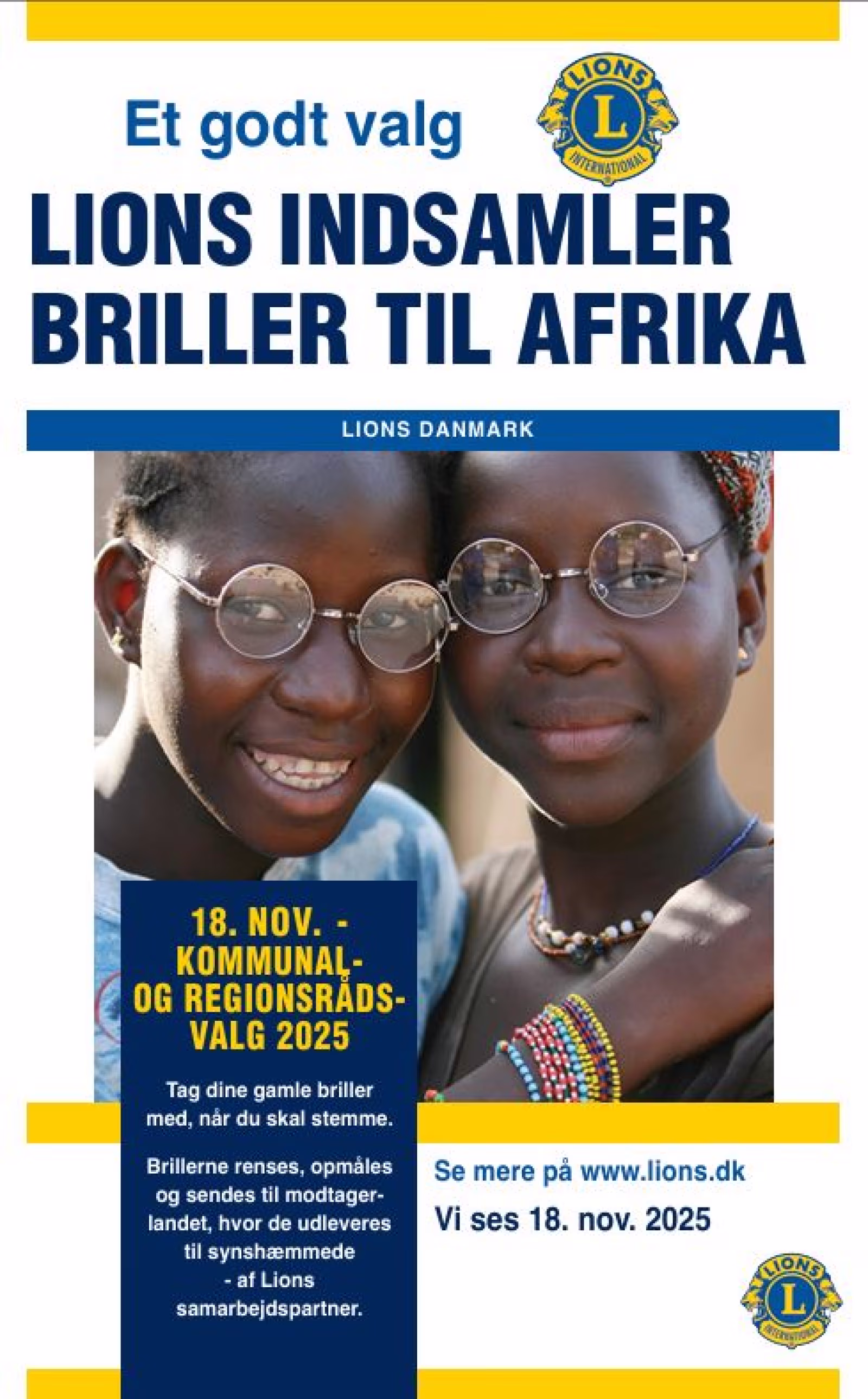 Et godt valg - LIONS INDSAMLER  BRILLER TIL AFRIKA