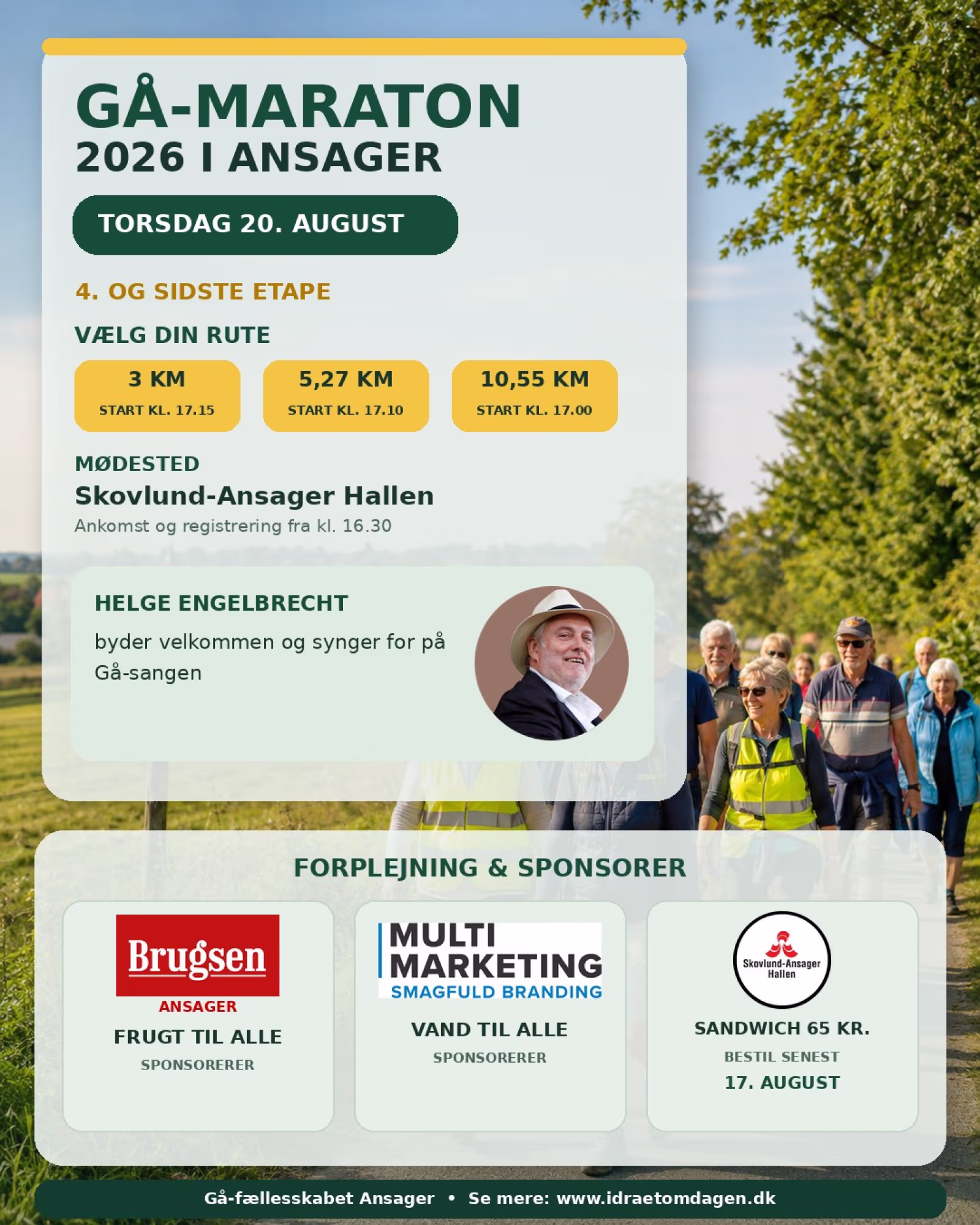 Ansager er vært for årets sidste gå-maraton
