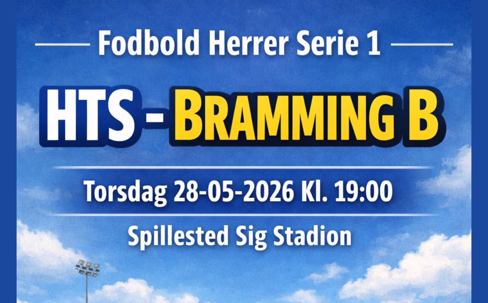 Fodbold serie 1 HTS møder Bramming B på torsdag.