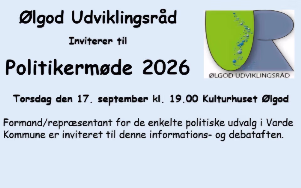 Ølgod Udviklingsråd   Inviterer til   Politikermøde 2026