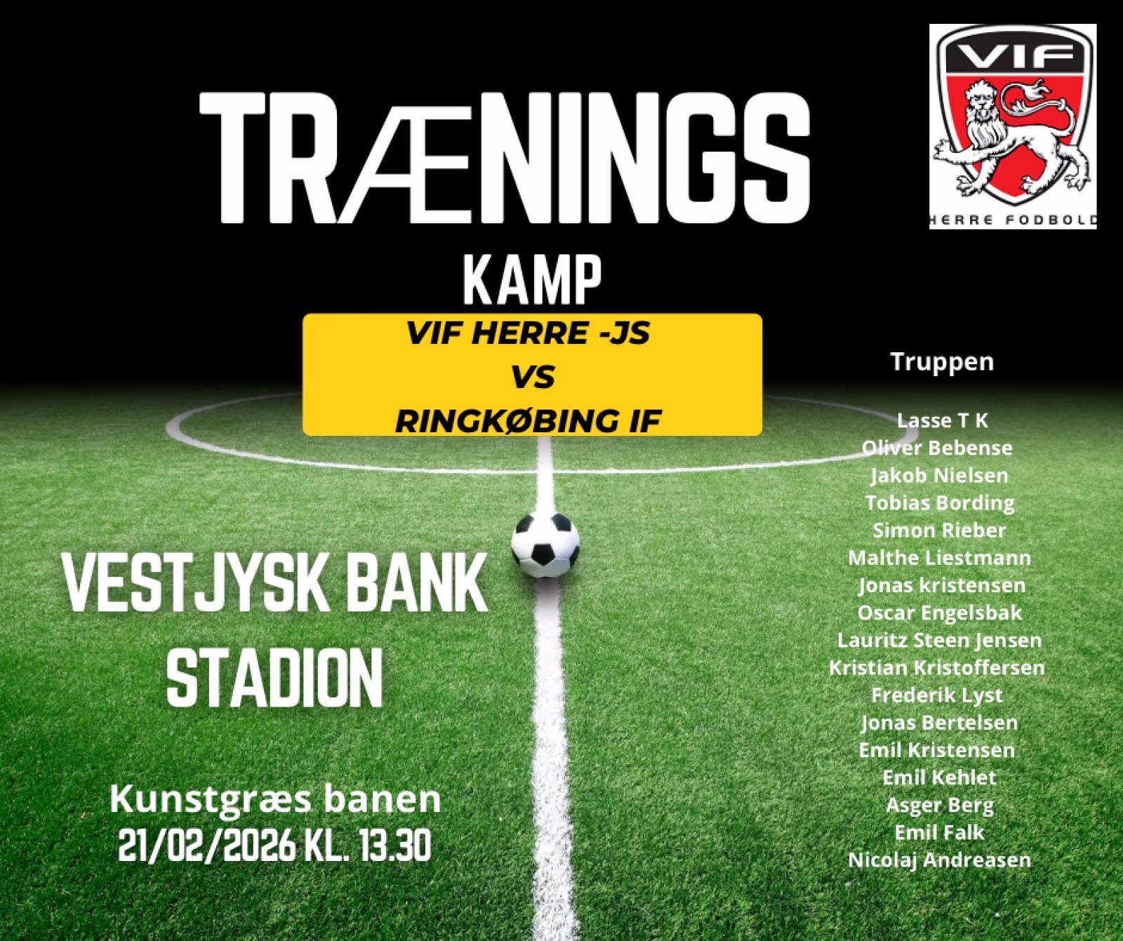 VIF Herre spiller hjemme