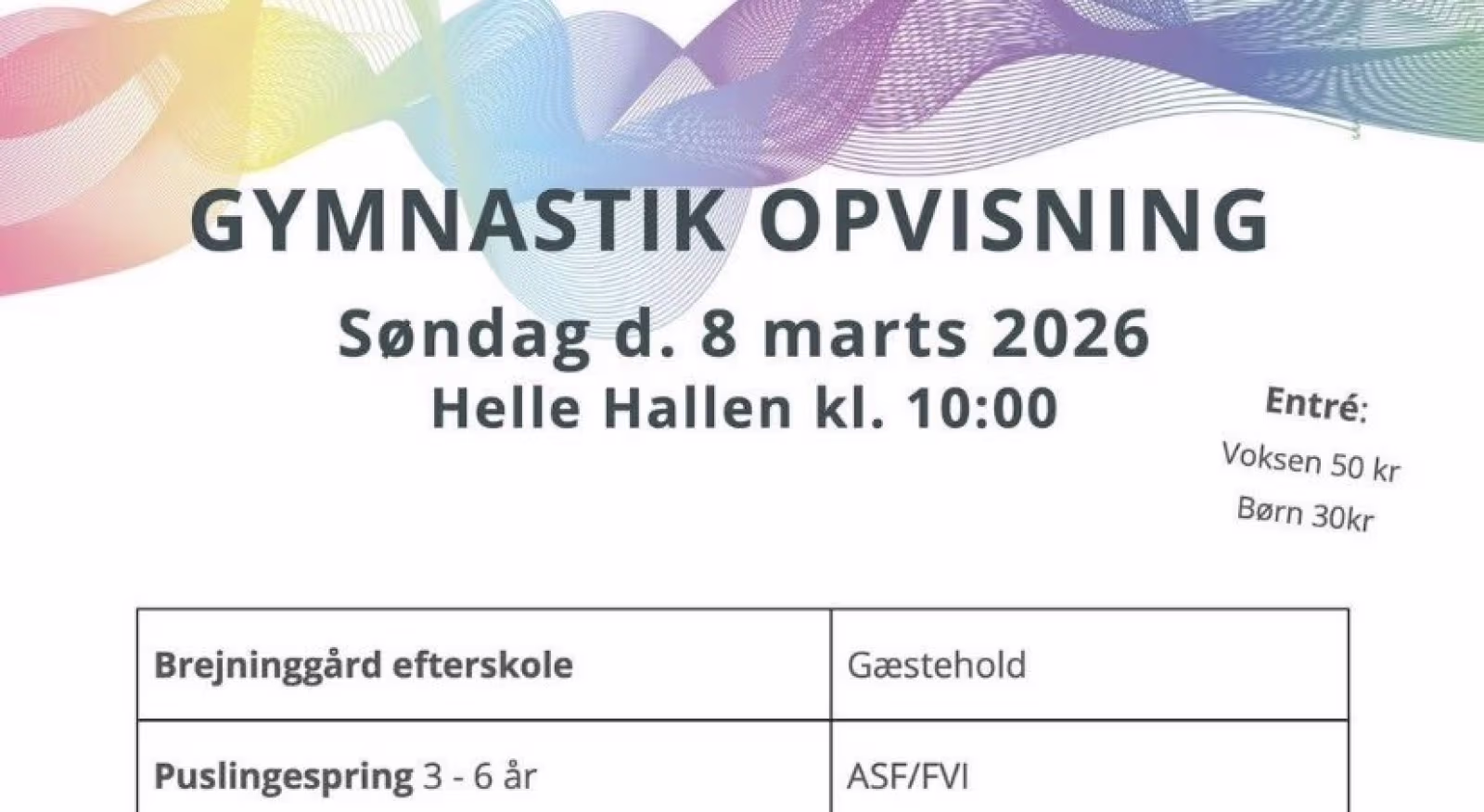 Gymnastikopvisning i Helle Hallen