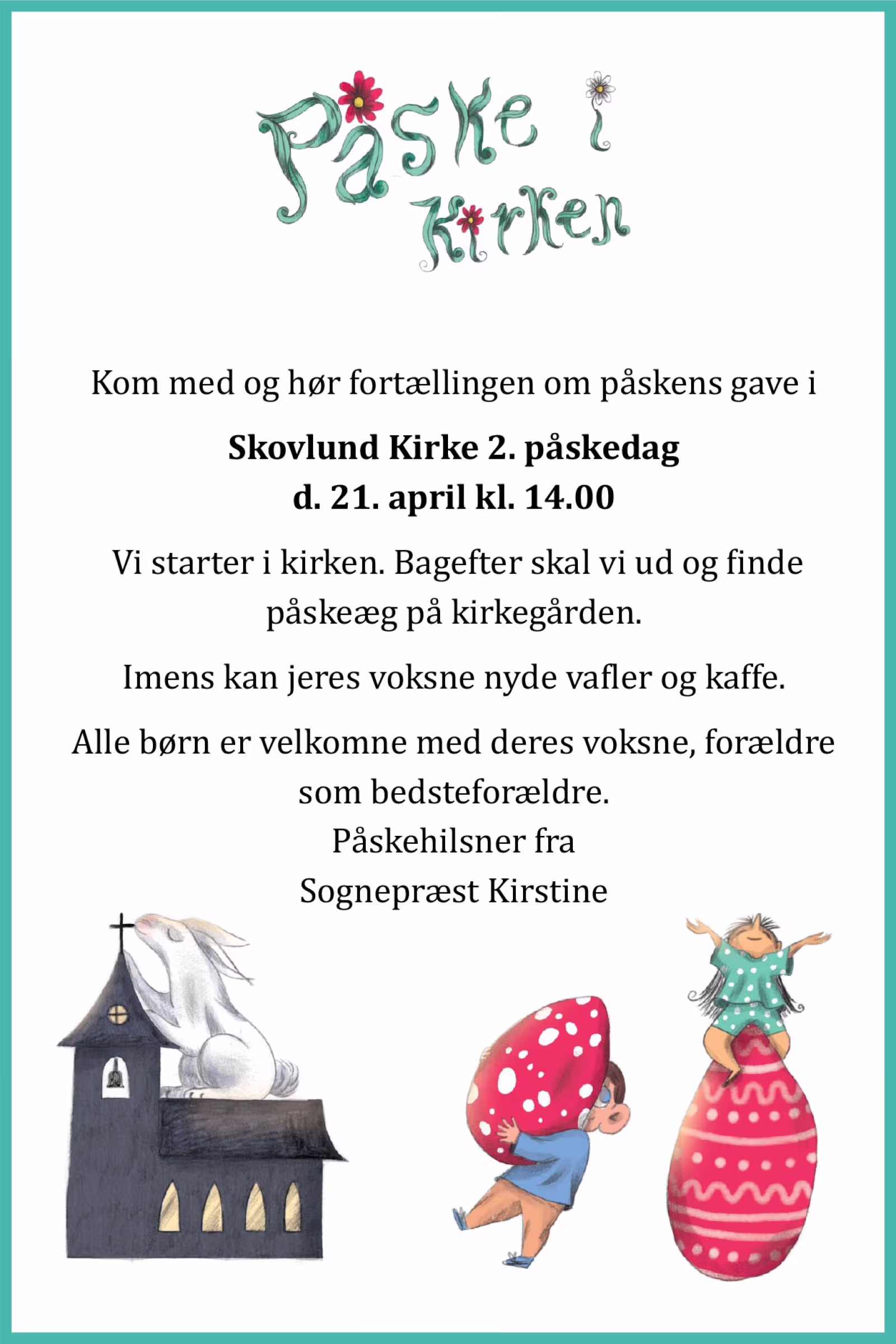 Æggejagt og fortælling i kirken