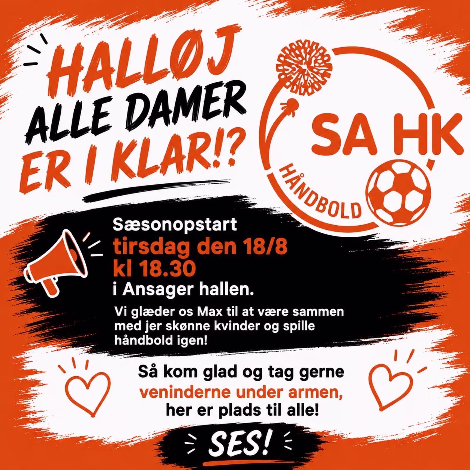 SAHK inviterer alle damer til håndbold i Ansager