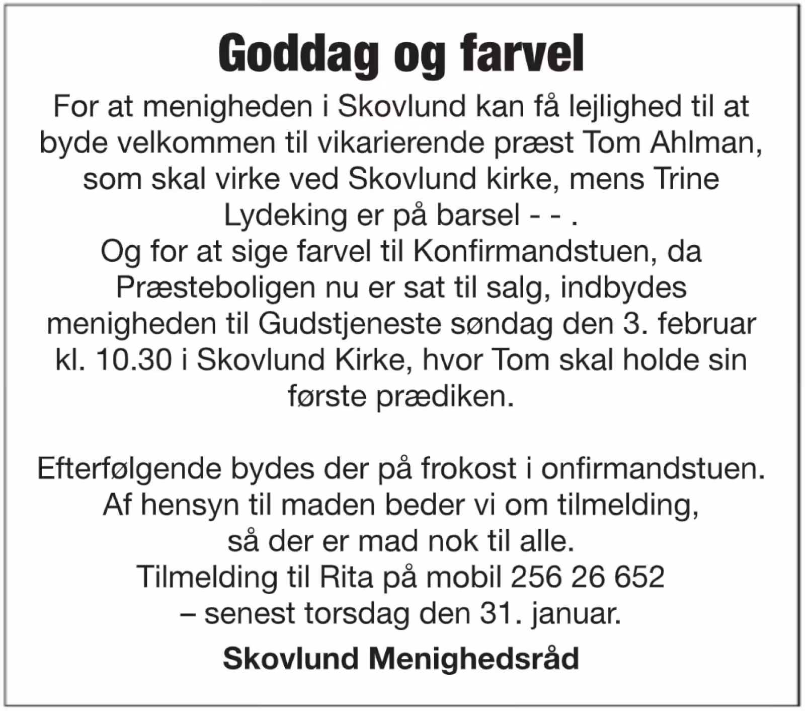 Goddag og farvel