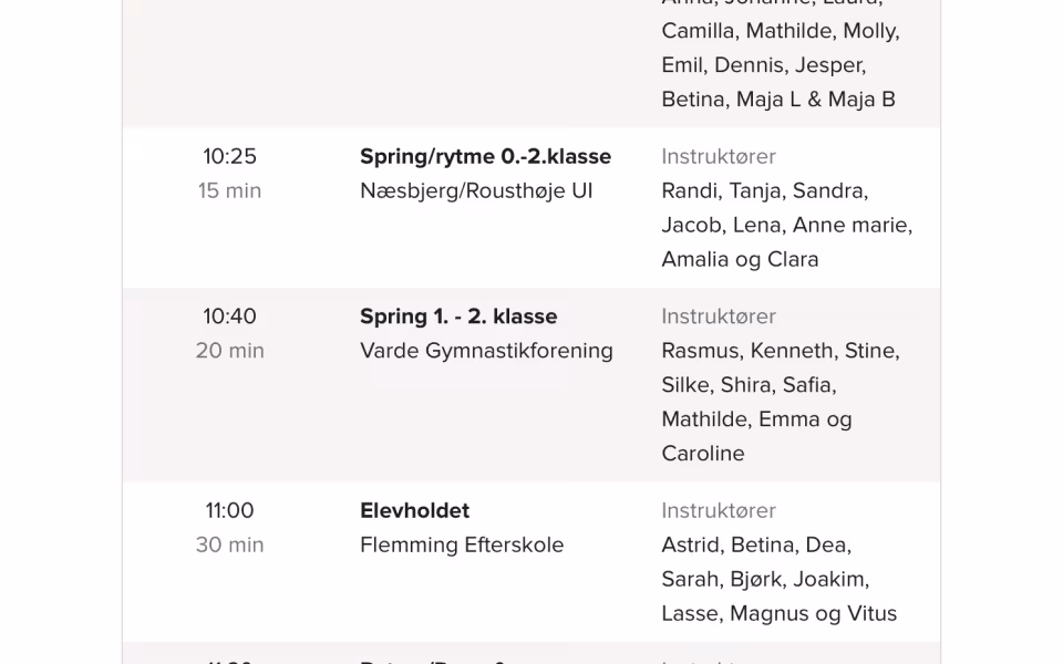 Gymnastikopvisning område Varde