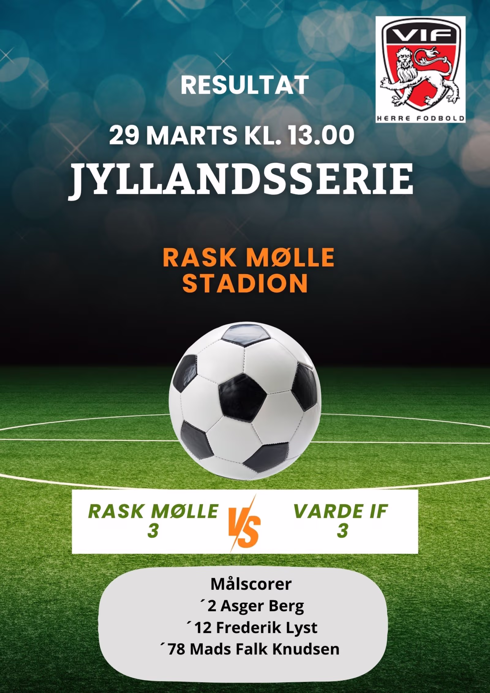 Varde IF spiller 3-3