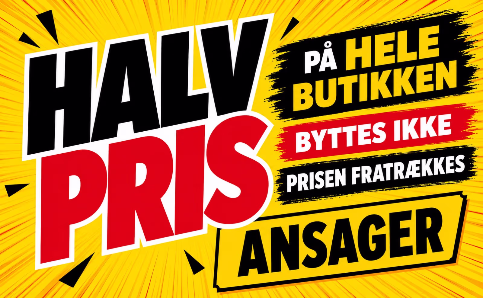 Halv pris på hele butikken torsdag i Ansager