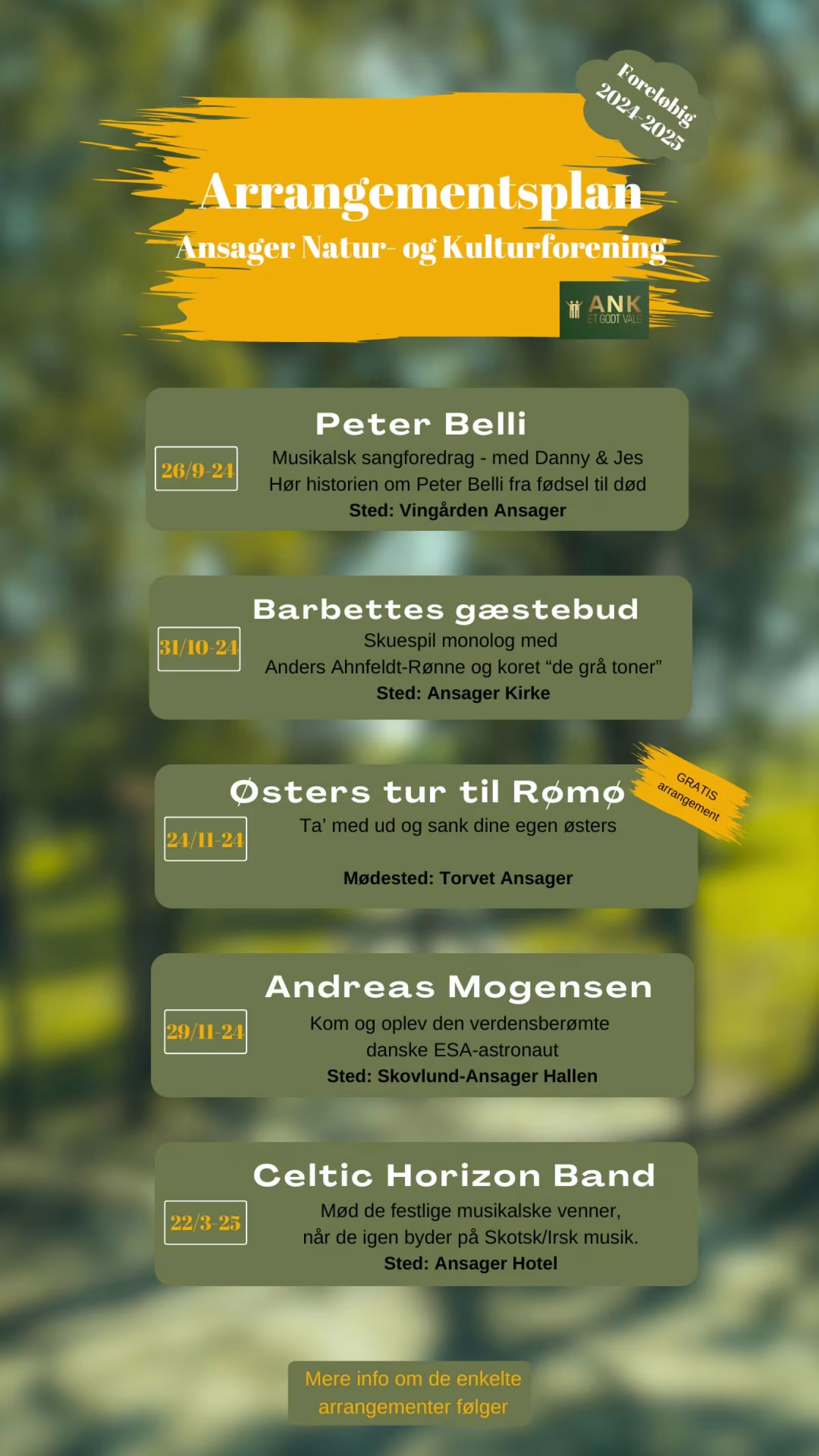 Arrangementer i Ansager Natur- og Kulturforening