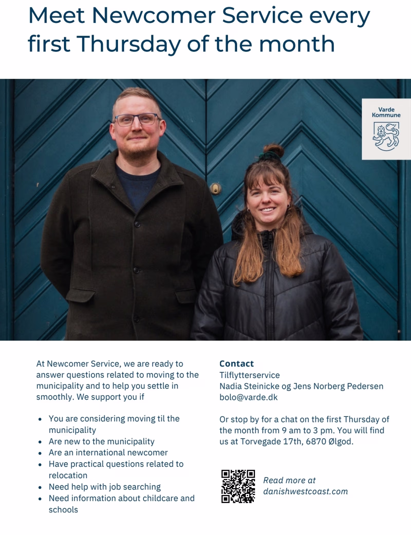 Meet Newcomer Service every first Thursday of the month