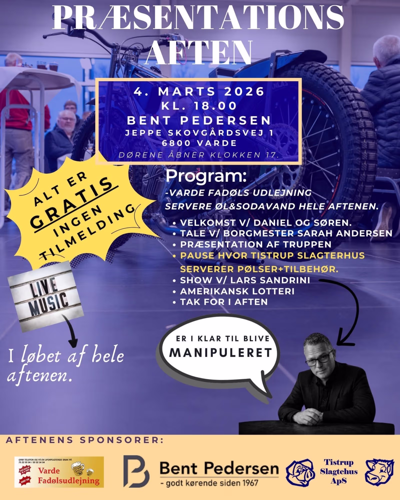 Gratis præsentationsaften med live musik