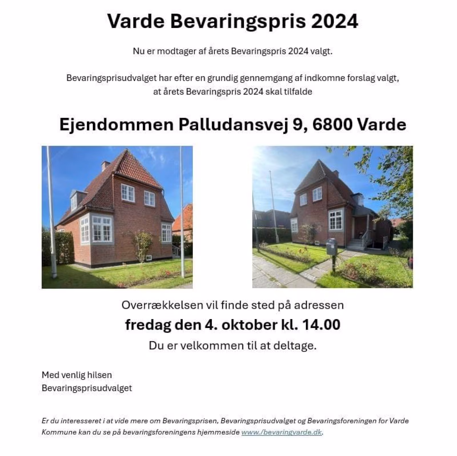 Ejendom på Palludansvej 9 vinder Bevaringspris