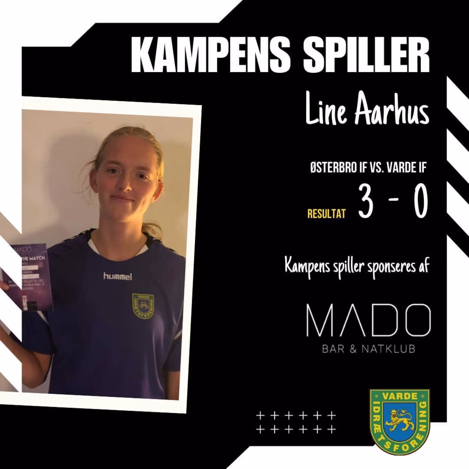 Line Aarhus udråbes som kampens spiller i nederlaget mod Østerbro IF.
