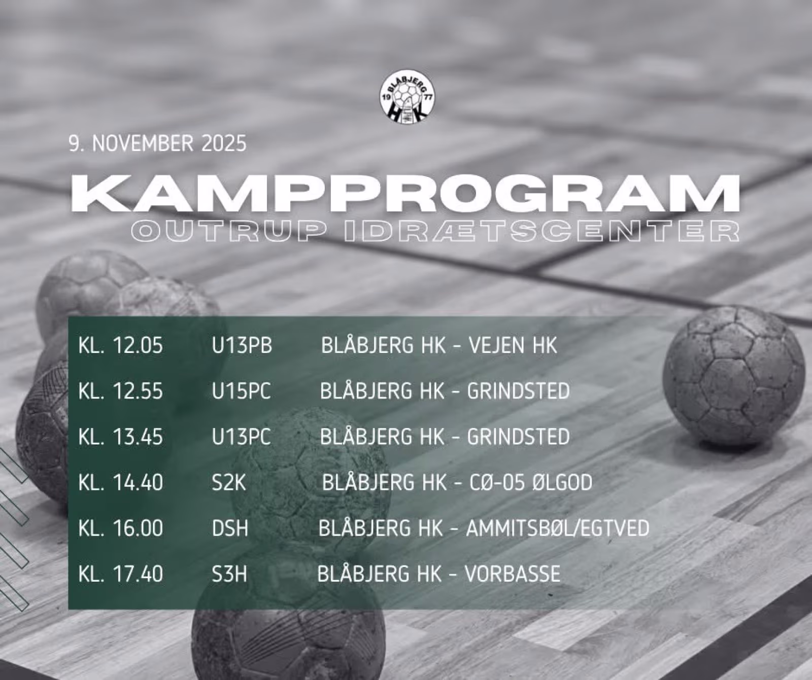 Blåbjerg HK kampprogram 9. november