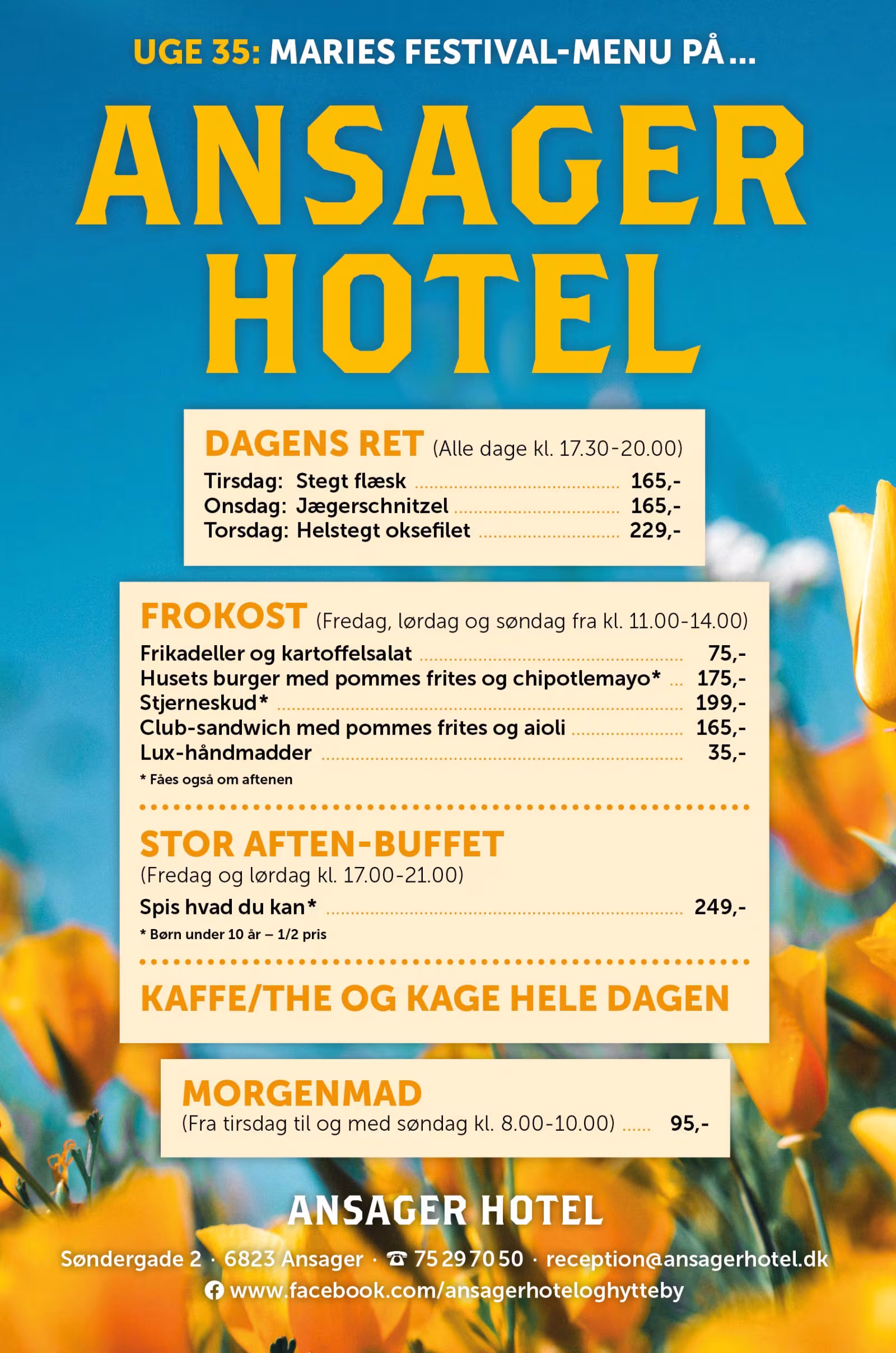 Maries Festivalmenu på Ansager Hotel