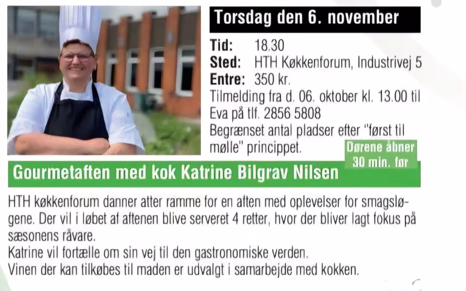 Gourmetaften med kok Katrine Bilgrav Nielsen